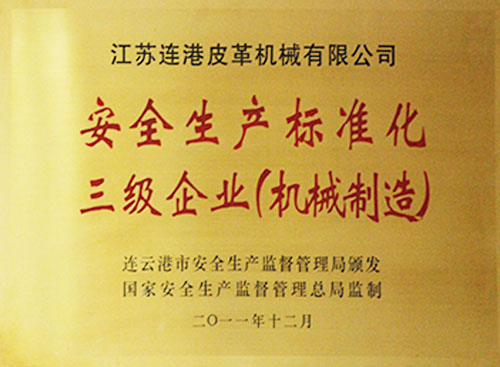 安全生產(chǎn)標(biāo)準(zhǔn)化三級企業(yè)